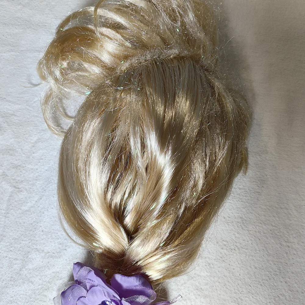 Disney Golden Braided Wig with Floral Details Rapunzel Princess